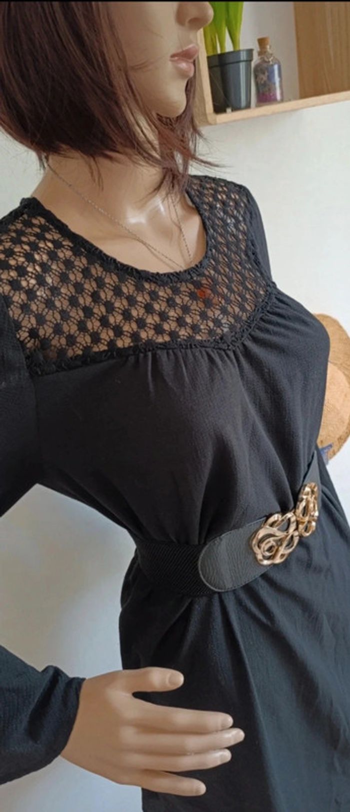 Robe chic noire cache cache taille 38 - photo numéro 2