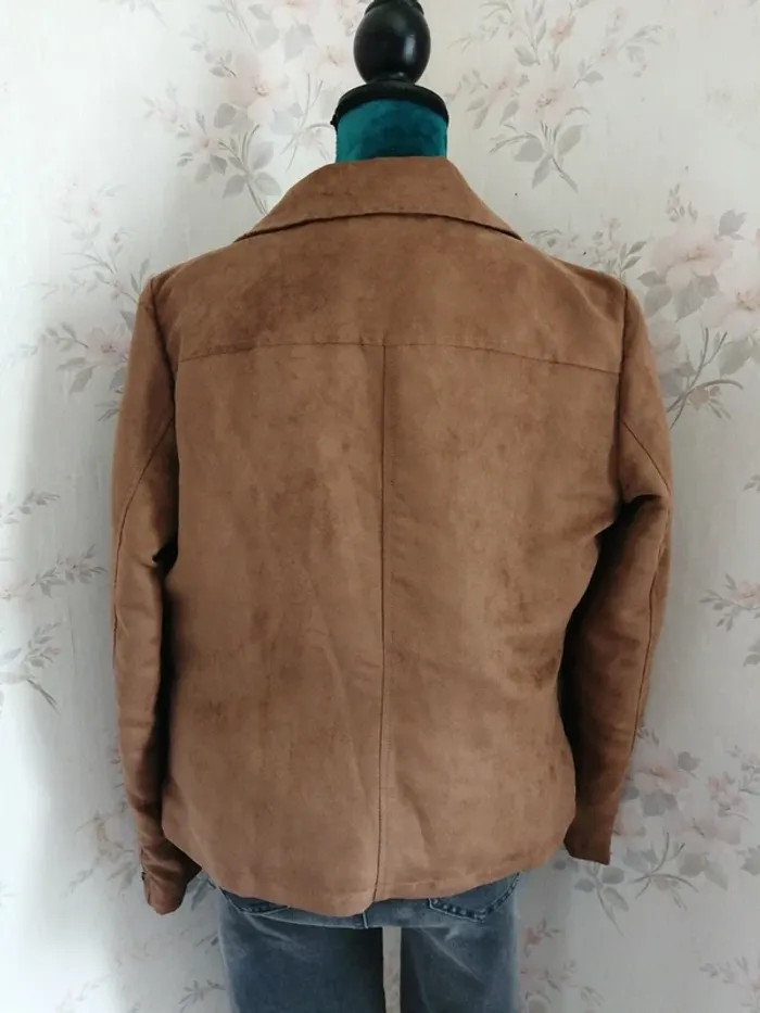 Perfecto cammel en daim avec fermeture aux poignets / esmara /(44) - photo numéro 6