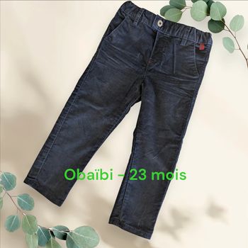 Pantalon Velours Bleu Marine Obaïbi 23 mois