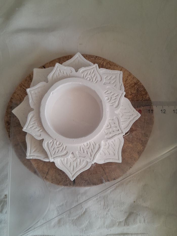 Photophore nénuphars en plâtre à peindre - photo numéro 2