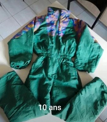 🫶 Combinaison de ski Wintch verte vintage – Taille 10 ans