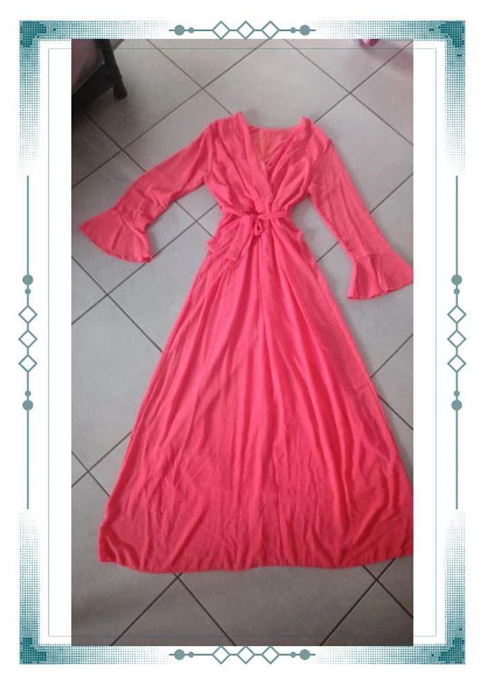 💥 NEUF robe longue corail en voilage - photo numéro 6