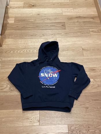 Sweat capuche marine La Plag’e taille 12 ans