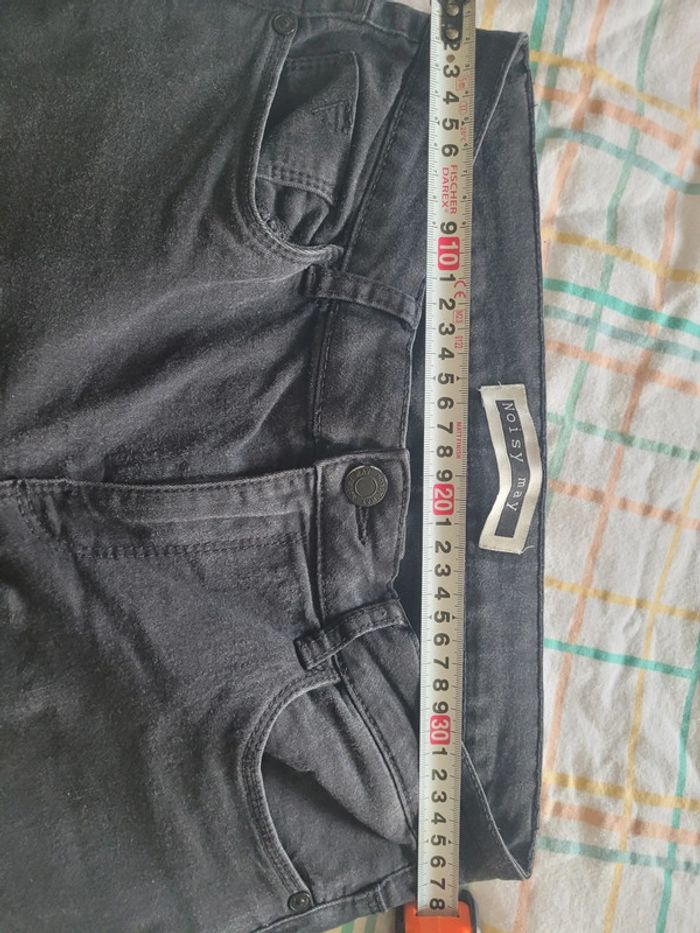 Pantalon jean noir délavé, taille 38 /40 - photo numéro 6