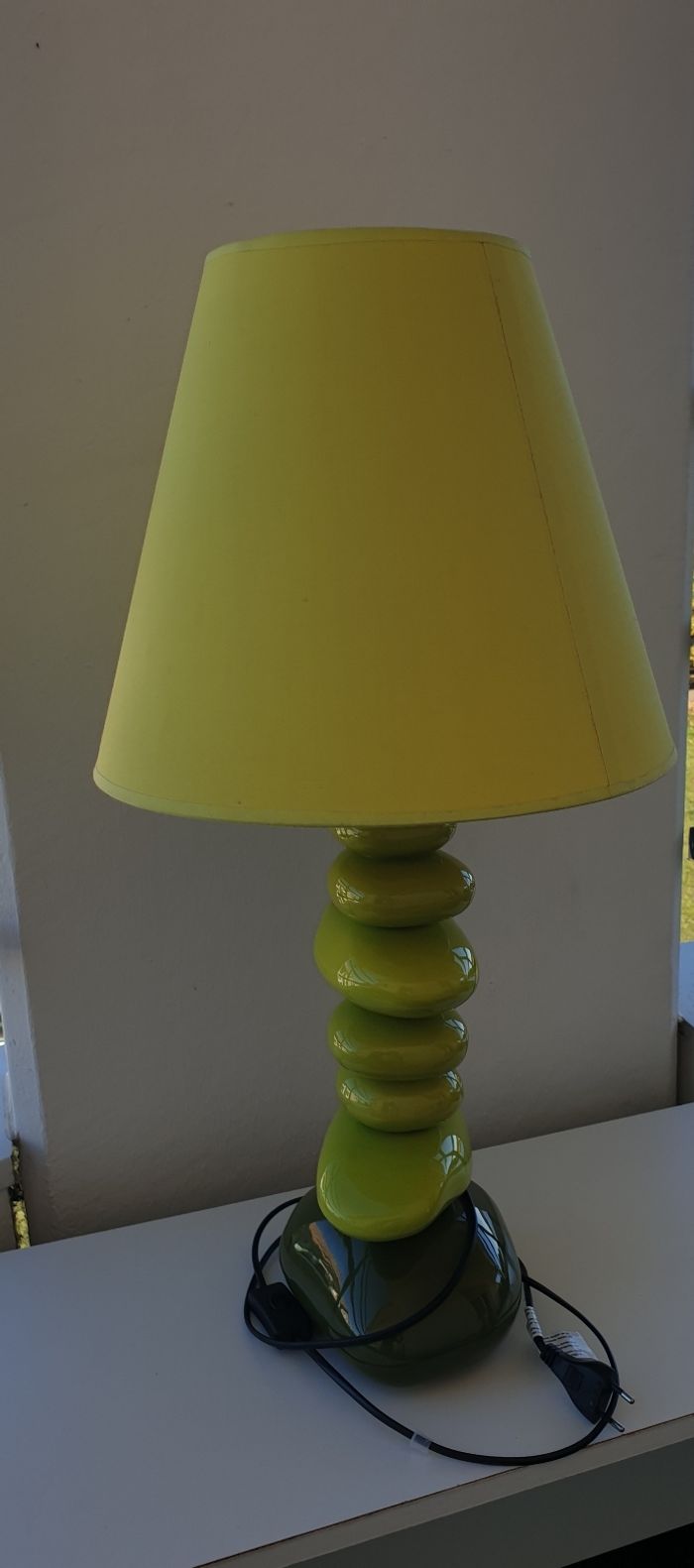 Lampe 7 galets. Vert anis