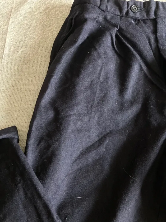 Pantalon habillé Gianni Caporale bleu marine - T. 40 / L - 100% laine - photo numéro 2