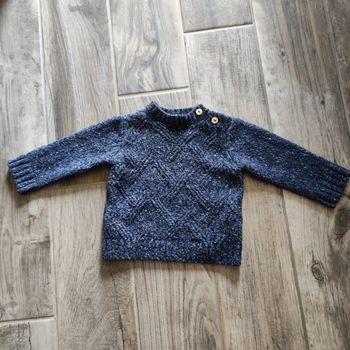 Pull bleu bouclettes Kiabi 6M neuf