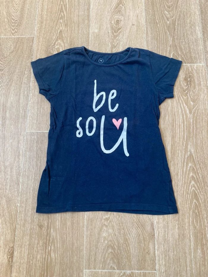 🎀 T-shirt bleu marine 7-8 ans TEX