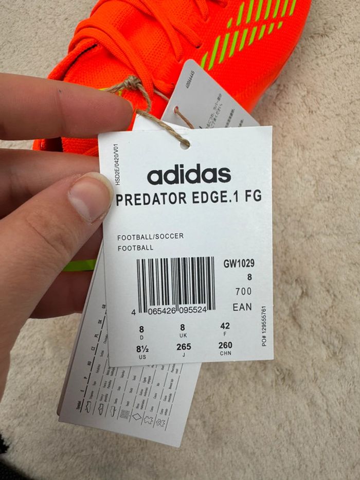 Crampons Adidas Predator Edge Pro FG Neuve Taille 42 - photo numéro 14