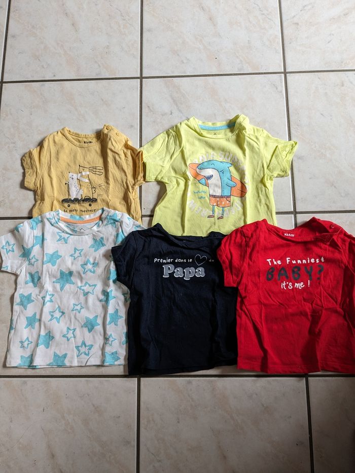 Lot de 5 t-shirts manches courtes 9 mois