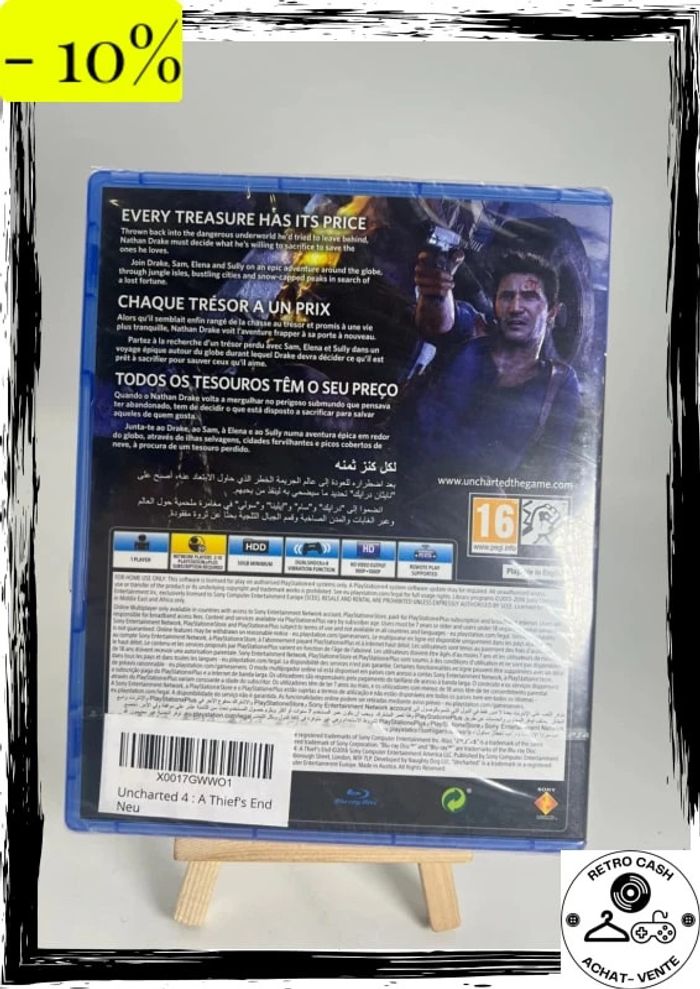 Uncharted 4 A Thief's End / Playstation 4 / PS4 neuf sous blister - photo numéro 2