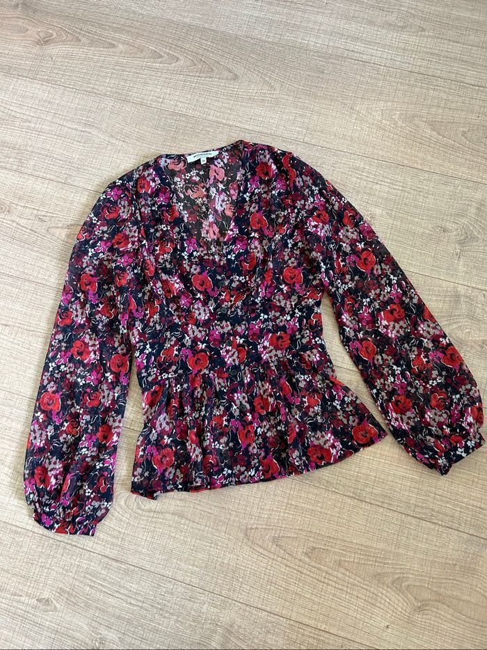 Blouse fleurie à manches longues Morgan taille 34 comme neuve - photo numéro 7