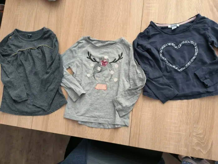 Lot de 5 t-shirts à manches longues fille