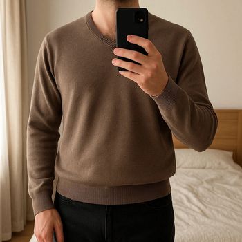 Pull homme taille M beige / Burton coton cachemire