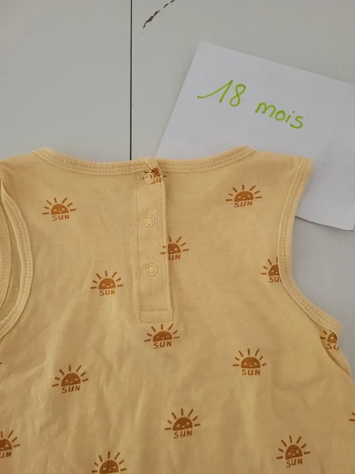 Combishort jaune kiabi taille 18 mois - photo numéro 6