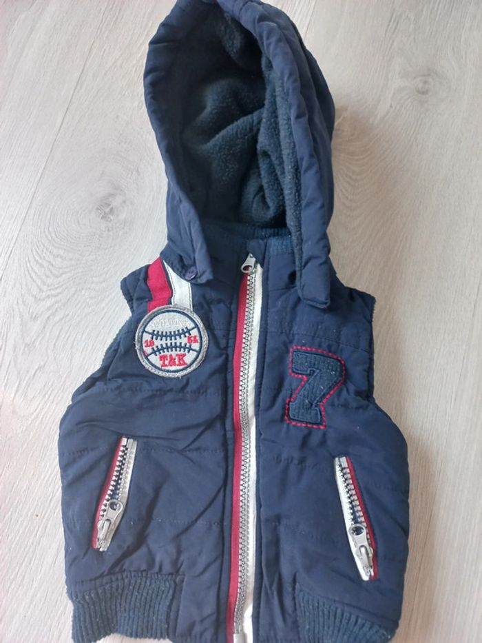 Doudoune sans manches bleu marine 6 mois - photo numéro 2