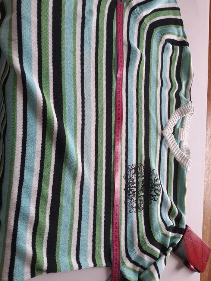 Beau pull coton rayé avec motif - photo numéro 6
