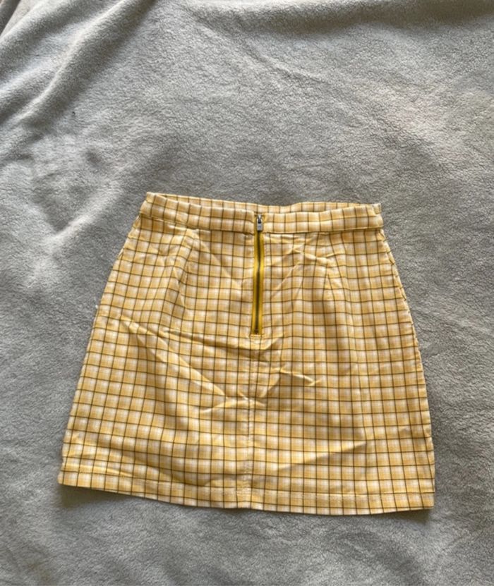 Jupe à carreaux jaune hollister - photo numéro 2