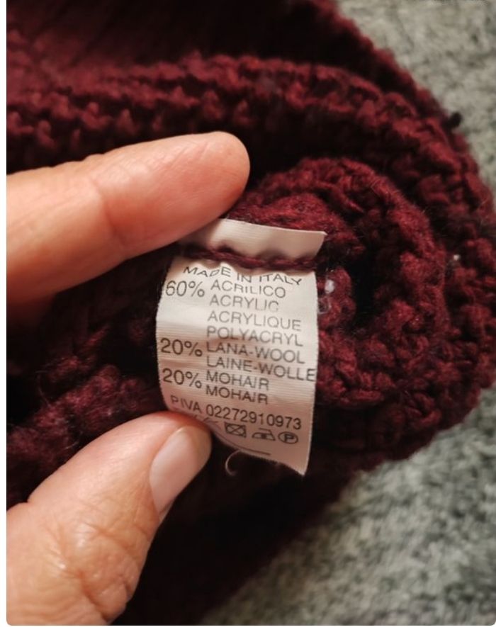 Pull à manches courtes M Bordeau Femme laine made in italie - photo numéro 4