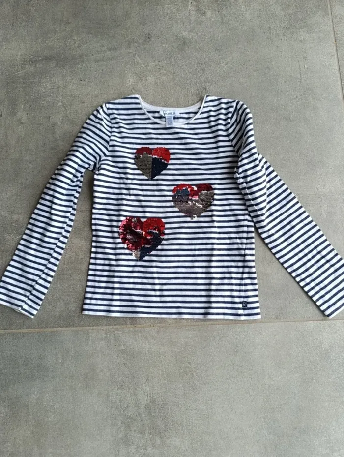 T-shirt marinière coeur