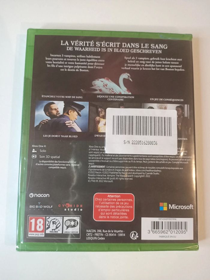 Jeu Xbox one vampire the maquarade neuf sous blister - photo numéro 2