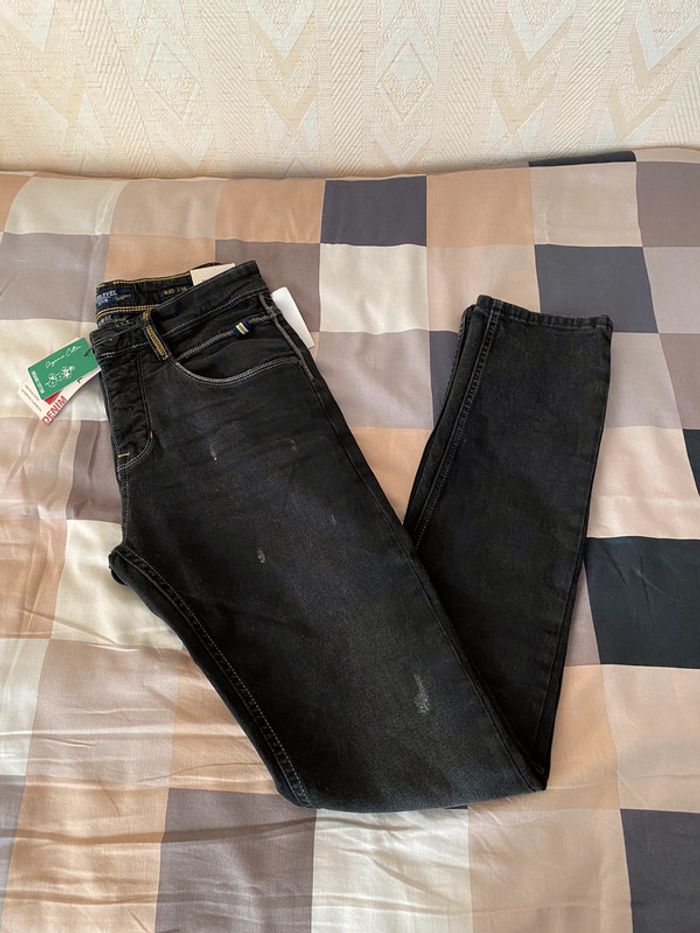 Superbe beau jean noir effet dégradé blanc Homme neuf avec étiquette taille 40 Sublevel - photo numéro 10
