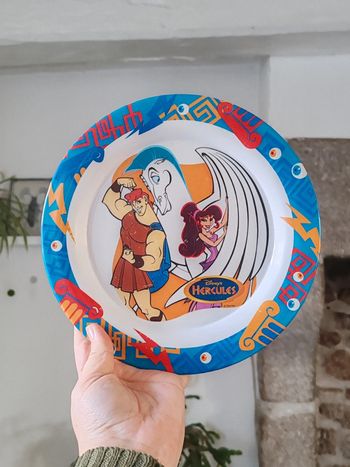Assiette mélamine hercule Disney vintage