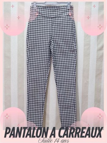 Pantalon à carreaux - Taille 14 ans