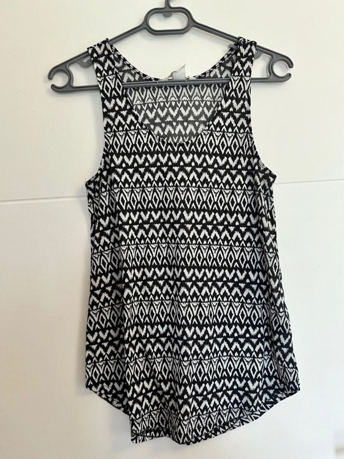 Débardeur noir et écru H&M XS