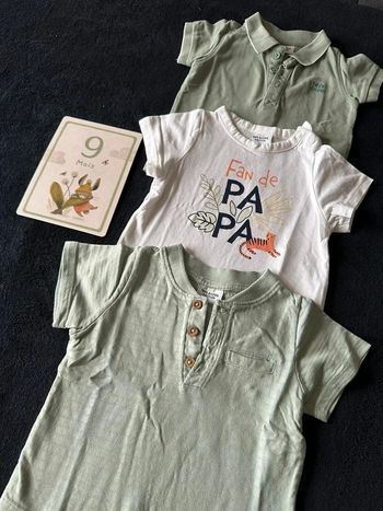 Lot 3 haut t-shirts manches courtes 9 mois TAO