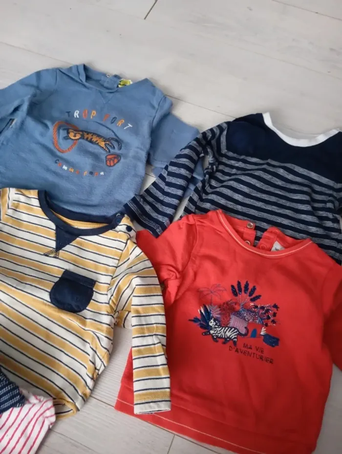 Lot 7 tee shirts 12 mois - photo numéro 2