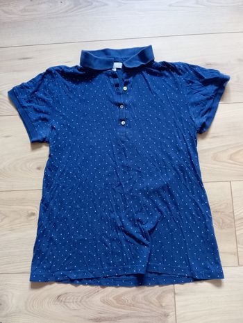 T-shirt bleu à poids blanc 