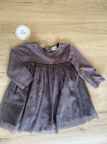 Robe manche longue tulle violette bébé fille 18 mois Tape à l’œil