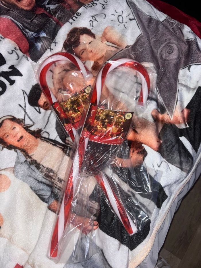 Lot de 2 jolies Cannes à sucres de Noël décoratif lumineuses