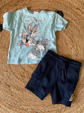 Ensemble été 2 pièces short t-shirt mc bug’s bunny Primark 3 ans parfait etat