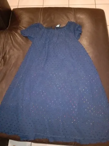 Magnifique robe 10 ans bleu multicolore 3 pommes