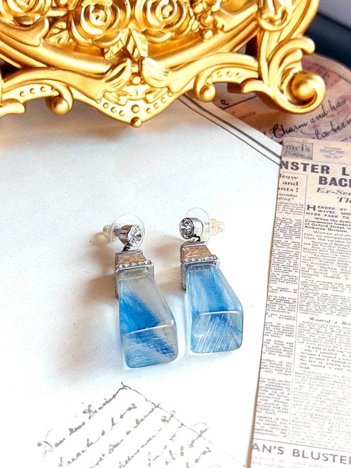 Magnifique paire de boucles d'oreilles pendantes vintage 00's Y2k - photo numéro 2