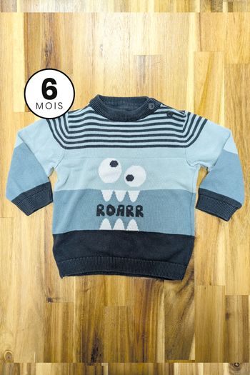 Pull monstre en maille - bébé garçon 6 mois