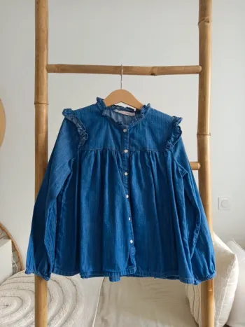 Blouse chemisier en jean boutons pression Monoprix 8 ans