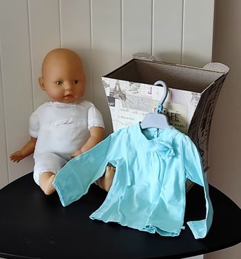 T-shirt manches longues bébé fille 6 mois – coloris vert d’eau