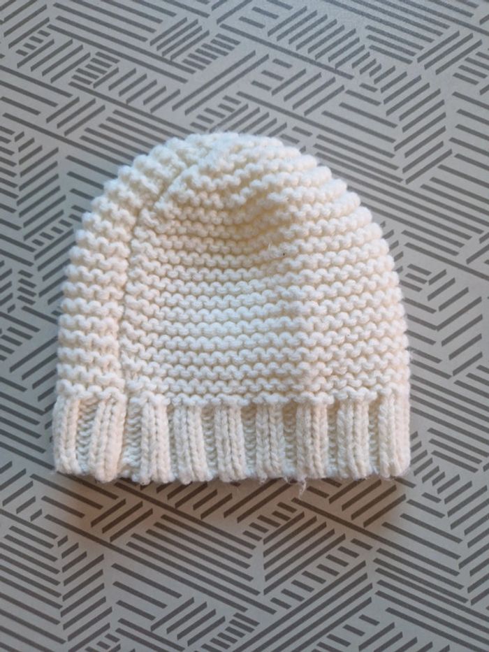 Bonnet fille 3 suisses blanc tricot naissance - photo numéro 2