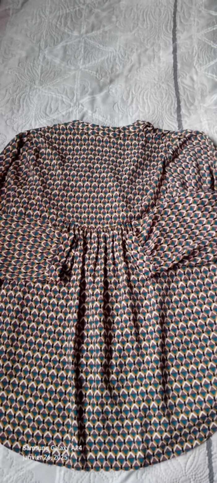 Tunique fluide motif losanges arlequin coloré marron femme xs primark - photo numéro 8