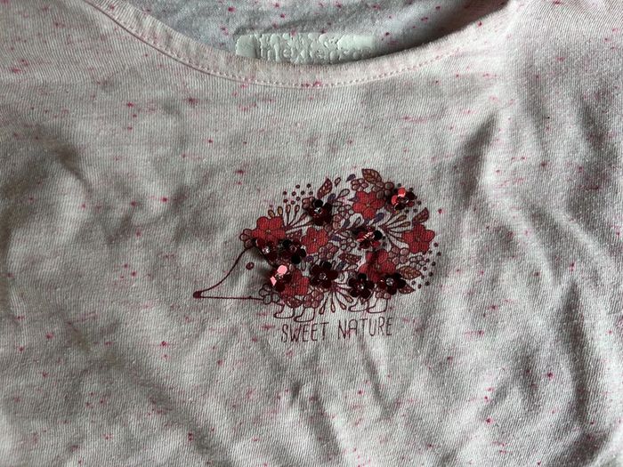 Tee shirt manches longues / haut hérisson 4 ans in extenso - photo numéro 2