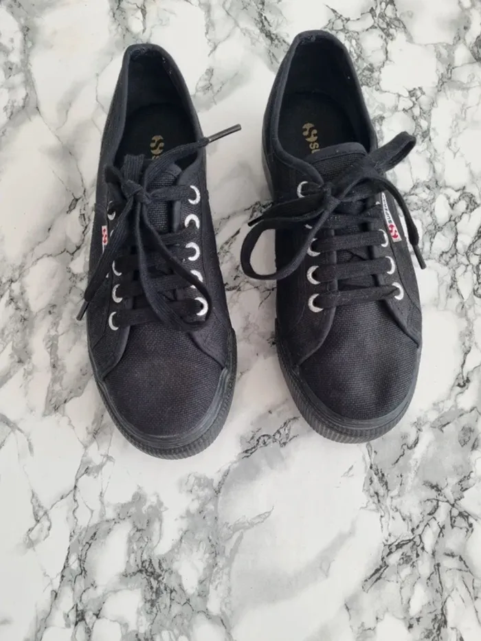 Basket Superga a plate-forme noir - photo numéro 2