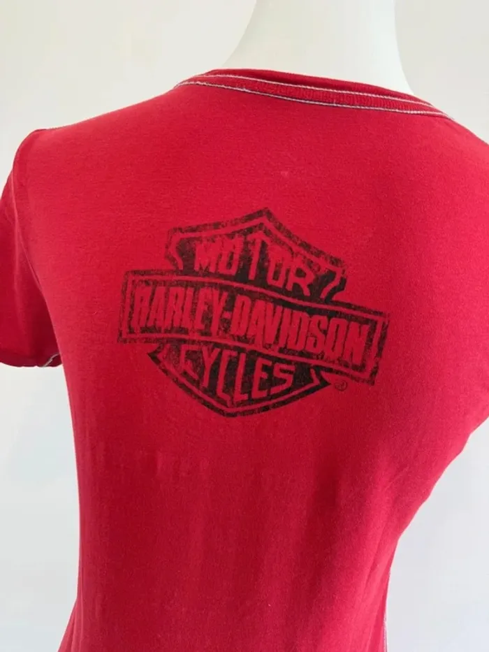 T-shirt Harley Davidson femme rouge taille M - photo numéro 5
