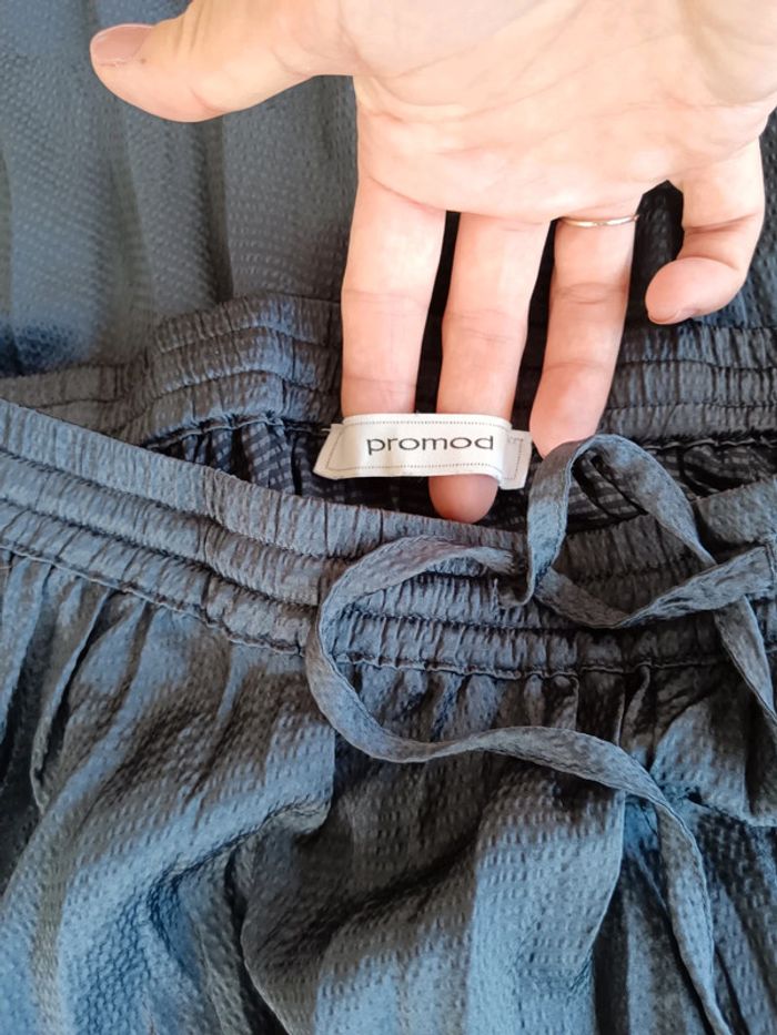 Jupe longue plissée bleu gris Promod 40/42 - photo numéro 2