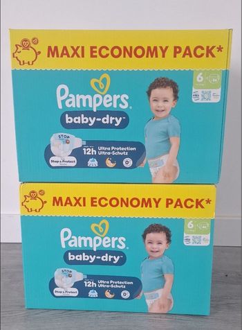 2 cartons de couches Pampers taille 6