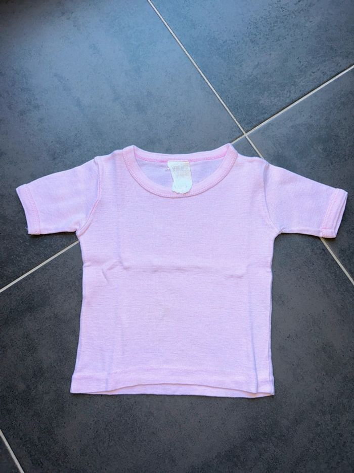Vintage: T-shirt manches courtes rose bébé fille