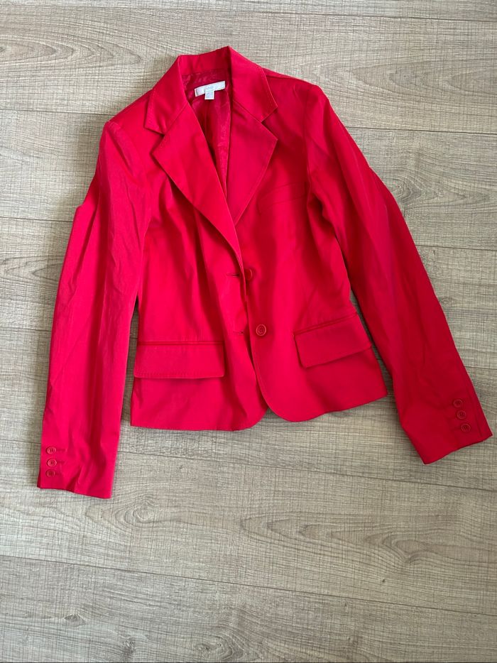 Blazer rouge satiné Mango taille européenne 38 jamais porté - photo numéro 7