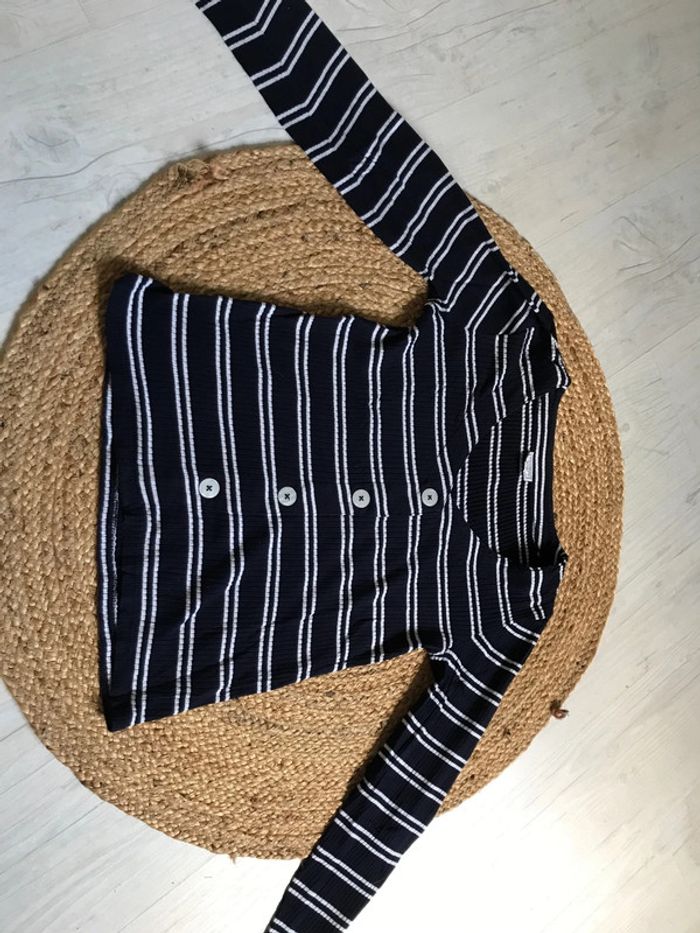 T shirt manche longue marinière - photo numéro 2